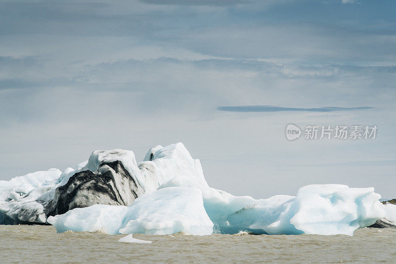 冰川冰，Fjallsjökull, Asturland，冰岛，欧洲